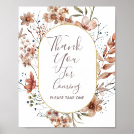 Herfst Wilde Bloemen Bedankt voor uw komst Favorie Poster