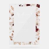Herfst Wilde Bloemen Bloemige Bruiloft Acryl Bord (Voorkant)