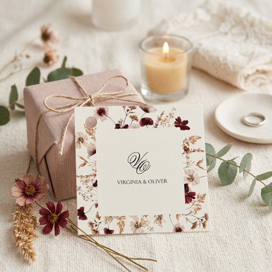 Herfst Wilde Bloemen Bloemige Bruiloft Bedankjes Labels