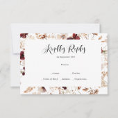 Herfst Wilde Bloemen Bloemige Bruiloft RSVP Kaartje (Voorkant)