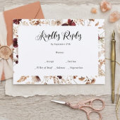 Herfst Wilde Bloemen Bloemige Bruiloft RSVP Kaartje