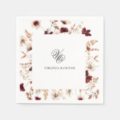 Herfst Wilde Bloemen Bloemige Bruiloft Servet (Voorkant)