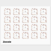 Herfst Wilde Bloemen Bloemige Bruiloft Vierkante Sticker (Vel)