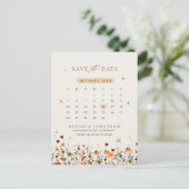 Herfst Wilde Bloemen Botanische Kalender Reserveer Briefkaart (Staand voorkant)