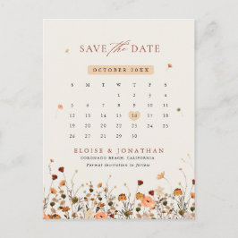 Herfst Wilde Bloemen Botanische Kalender Reserveer Briefkaart