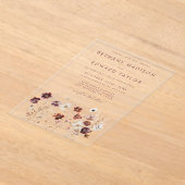 Herfst Wilde Bloemen Bruiloft Acryl Uitnodigingen (Laagn)