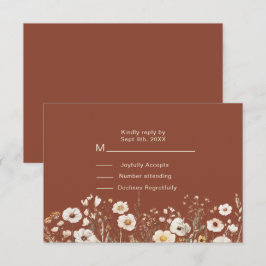 Herfst Wilde Bloemen Bruiloft RSVP Kaartje
