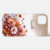 Herfst Wilde Bloemen Bruin Roos Gepersonaliseerde Case-Mate iPhone Case (Achterkant (horizontaal))