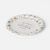 Herfst Wilde Bloemen Elegante Bruidsdouche Papieren Bordje (Gekanteld)