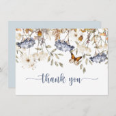 Herfst Wilde Bloemen, Hortensia, Vlinder Tuin Bedankkaart (Voorkant / Achterkant)