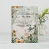 Herfst wilde bloemen kaart (Staand voorkant)