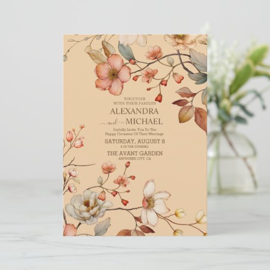 Herfst wilde bloemen kaart (Staand voorkant)