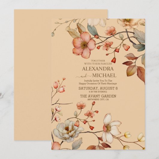 Herfst wilde bloemen kaart (Voorkant / Achterkant)