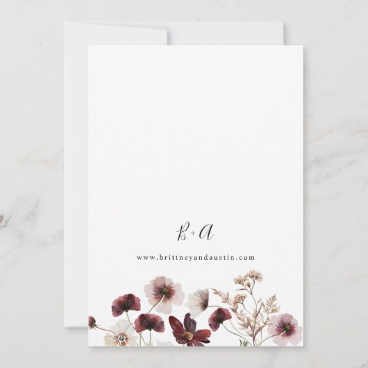 Herfst wilde bloemen kaart (Achterkant)