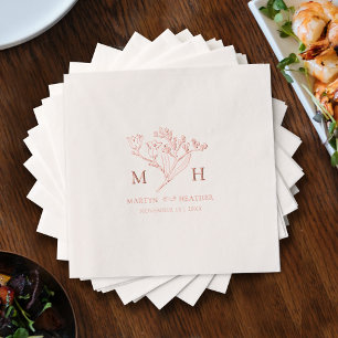 herfst wilde bloemen monografie Folie Gestempeld s Servetten