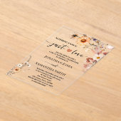 Herfst wilde bloemen niets Fancy gewoon liefde elo Acryl Uitnodigingen (Laagn)