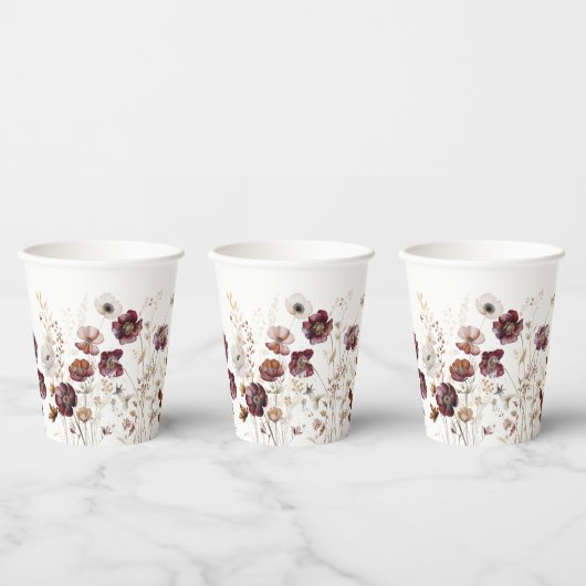 Herfst Wilde Bloemen Papieren Bekers (Multi)