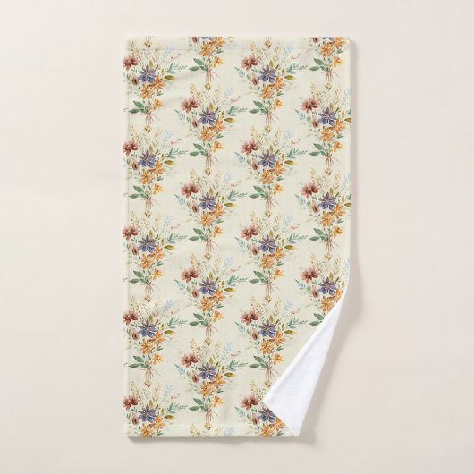 Herfst wilde bloemen patroon bad handdoek (Handdoek)