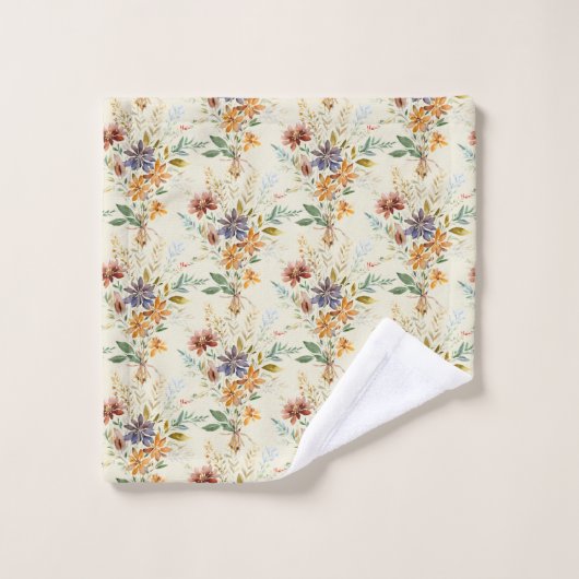 Herfst wilde bloemen patroon bad handdoek (Wasdoekje)