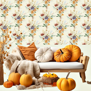 Herfst wilde bloemen patroon behang
