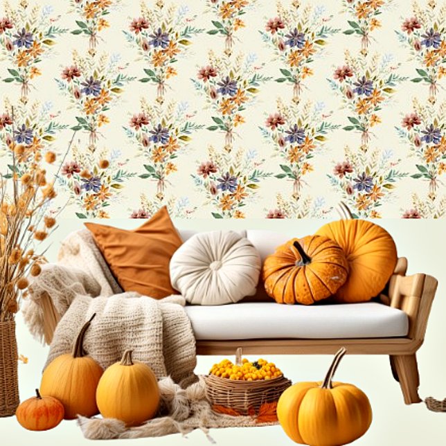 Herfst wilde bloemen patroon behang (Creator heeft geüpload)