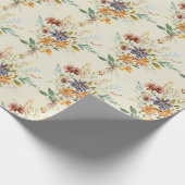 Herfst wilde bloemen patroon cadeaupapier (Hoek)