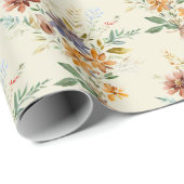 Herfst wilde bloemen patroon cadeaupapier (Rol Hoek)