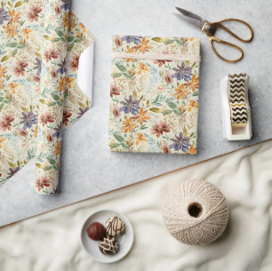 Herfst wilde bloemen patroon cadeaupapier