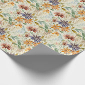 Herfst wilde bloemen patroon cadeaupapier (Hoek)