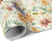 Herfst wilde bloemen patroon cadeaupapier (Rol Hoek)