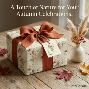 Herfst wilde bloemen patroon cadeaupapier