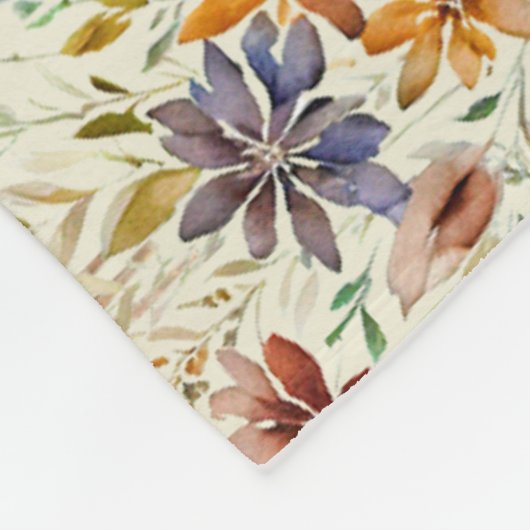 Herfst wilde bloemen patroon fleece deken (Hoek)