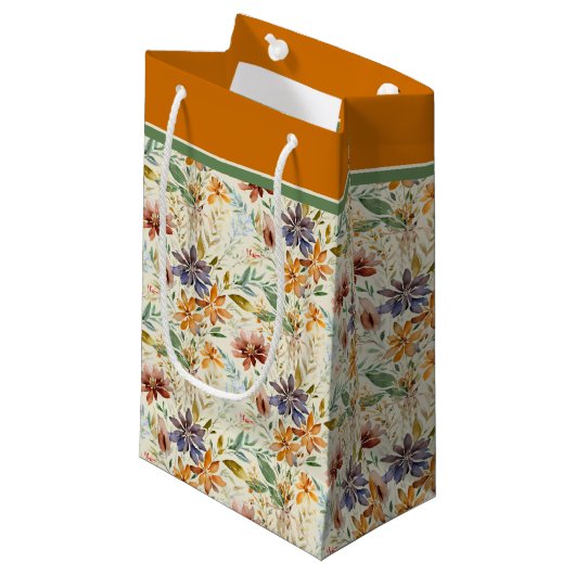 Herfst wilde bloemen patroon klein cadeauzakje (Voorkant Gekanteld)