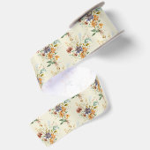 Herfst wilde bloemen patroon satijnen lint (Achterkant)