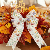 Herfst wilde bloemen patroon satijnen lint