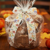 Herfst wilde bloemen patroon satijnen lint