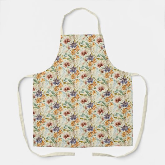 Herfst wilde bloemen patroon schort (Voorkant)