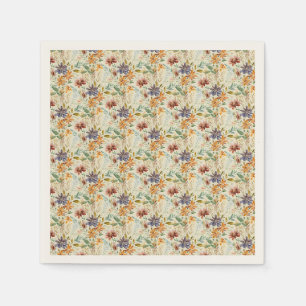 Herfst wilde bloemen patroon servet