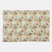 Herfst wilde bloemen patroon theedoek (Horizontaal)