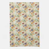 Herfst wilde bloemen patroon theedoek (Verticaal)