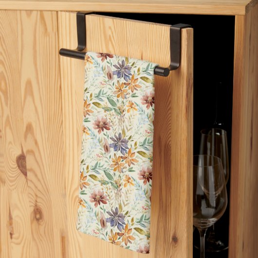 Herfst wilde bloemen patroon theedoek (Derde Gevouwen)