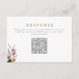 Herfst Wilde Bloemen QR Code Trouwwebsite/RSVP Informatiekaartje
