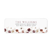 Herfst-wilde-bloemen retouradreslabels etiket (Voorkant)