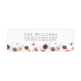 Herfst-wilde-bloemen retouradreslabels etiket