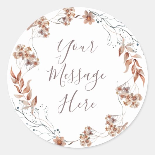 Herfst Wilde Bloemen Waterverf Bericht Sticker (Voorkant)