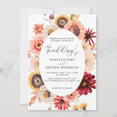 Herfst Wilde Bloemen Zonnebloemen & Bourgondische  Kaart (Voorkant)