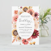 Herfst Wilde Bloemen Zonnebloemen & Bourgondische  Kaart (Staand voorkant)