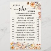 Herfst wilde bloemen zou ze liever douchen spel flyer (Voorkant)