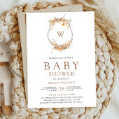 Herfst Wilde Bloemenkam QR Code Baby Shower Kaart