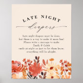 Herfst Wilde Late Night Diapers Baby shower Poster (Voorkant)